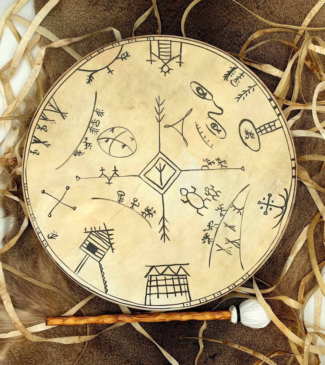 Tambour viking pour transe, rituel sacré, cérémonie et méditation près de Ajaccio en Corse